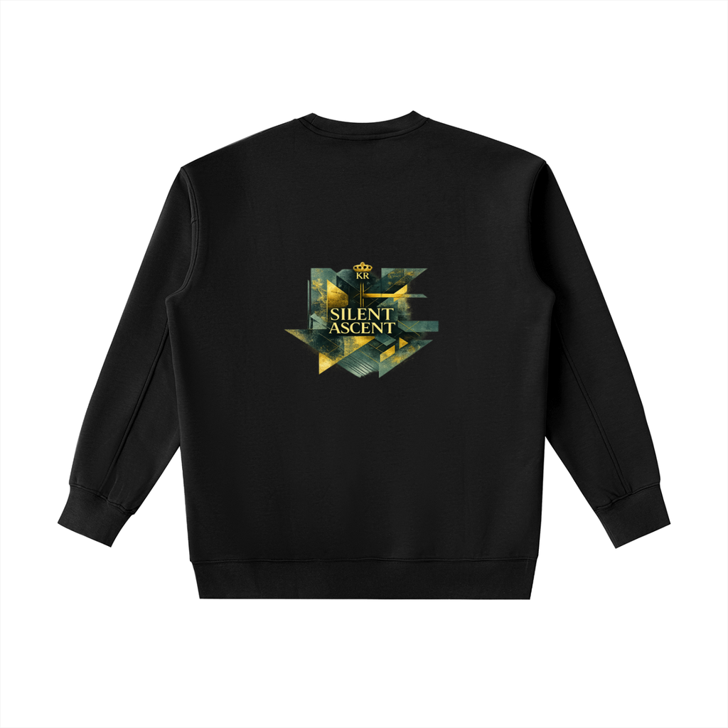 luxury crewneck,designer sweatshirt,black gold sweatshirt,minimalist luxury clothing,quiet billionaire aesthetic,premium streetwear,high end crewneck,elevated streetwear,modern luxury fashion,heavyweight sweatshirt