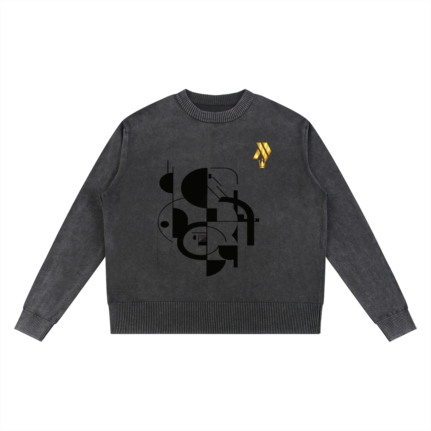 oversized sweater,mineral wash,luxury streetwear,abstract art,statement piece,unisex apparel,modern streetwear,designer fashion,motivational clothing,premium sweater