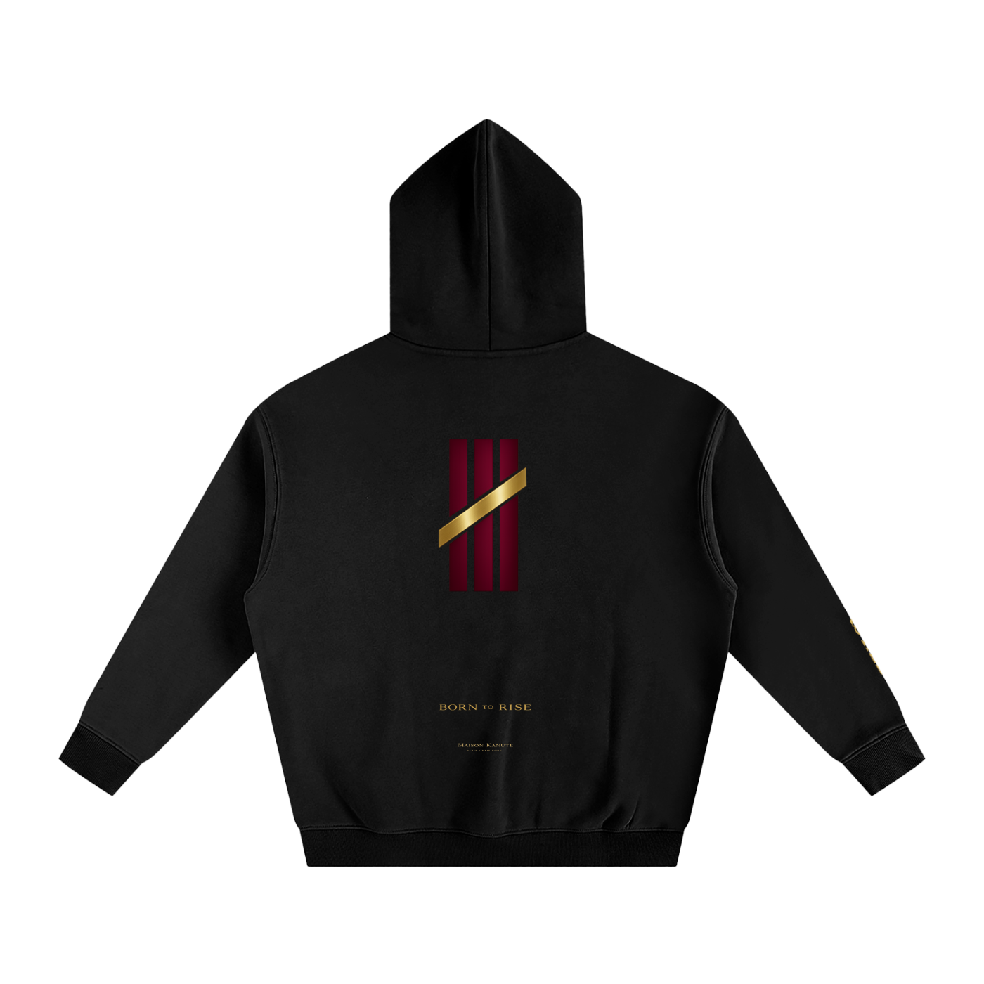 kanute royal,born to rise hoodie,luxury streetwear,black luxury hoodie,premium hoodie,burgundy gold hoodie,quiet luxury fashion,elite streetwear,paris new york fashion,designer hoodie