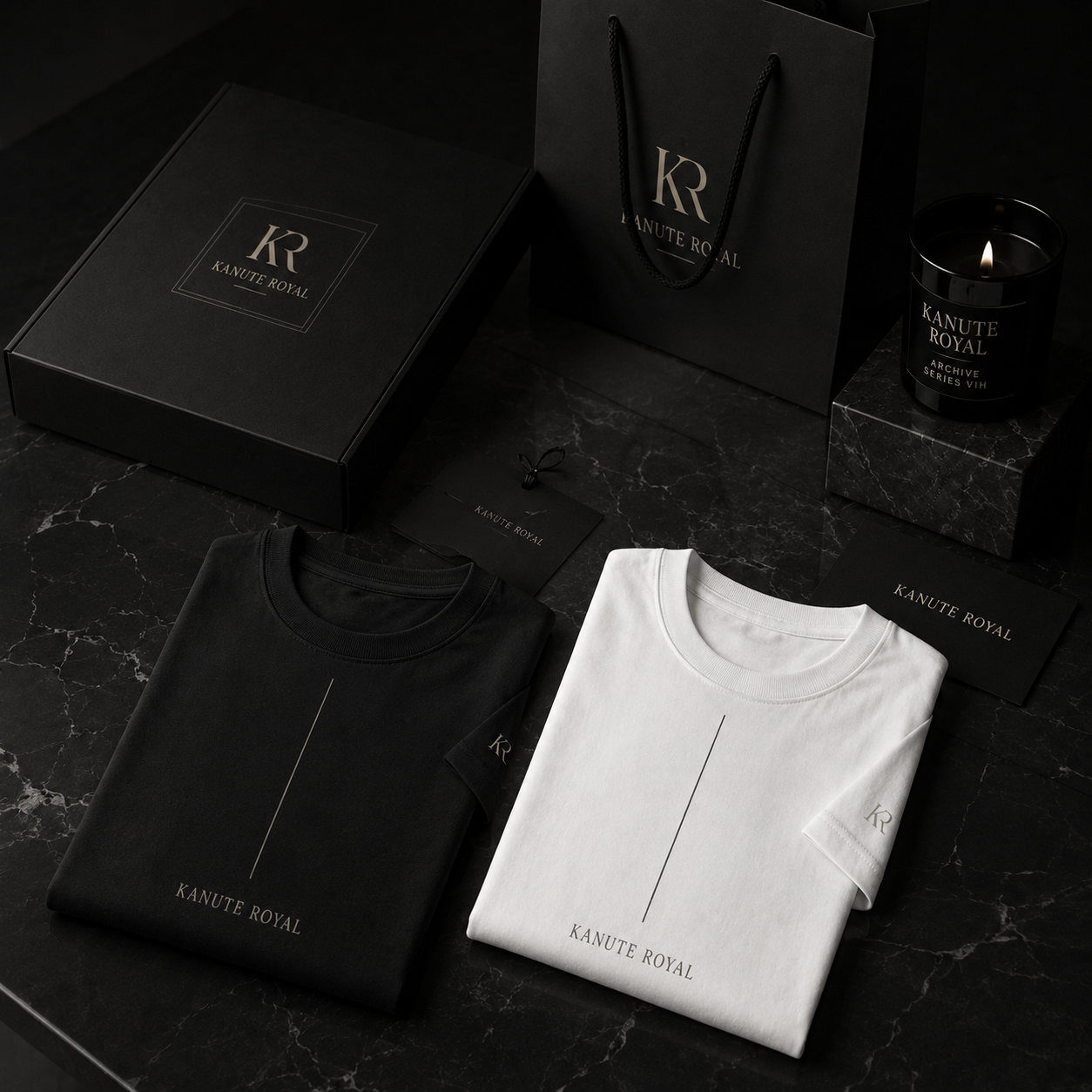 KANUTE ROYAL Archive Series VII Luxury T-Shirt | Black & White Premium Designer Tee
