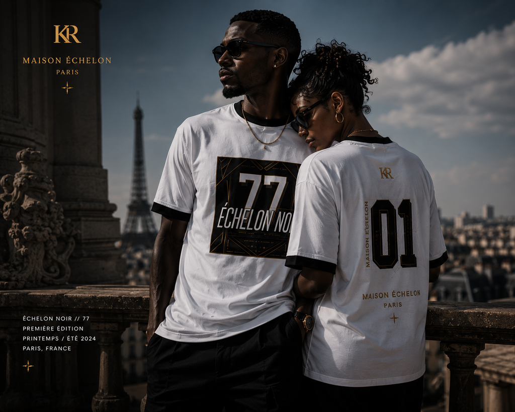 Maison Échelon “Échelon Noir 77 — Première Blanc” Luxury Paris Jersey