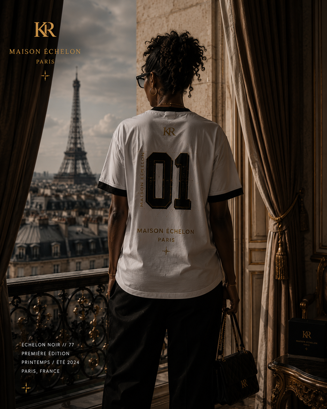 Maison Échelon “Échelon Noir 77 — Première Blanc” Luxury Paris Jersey