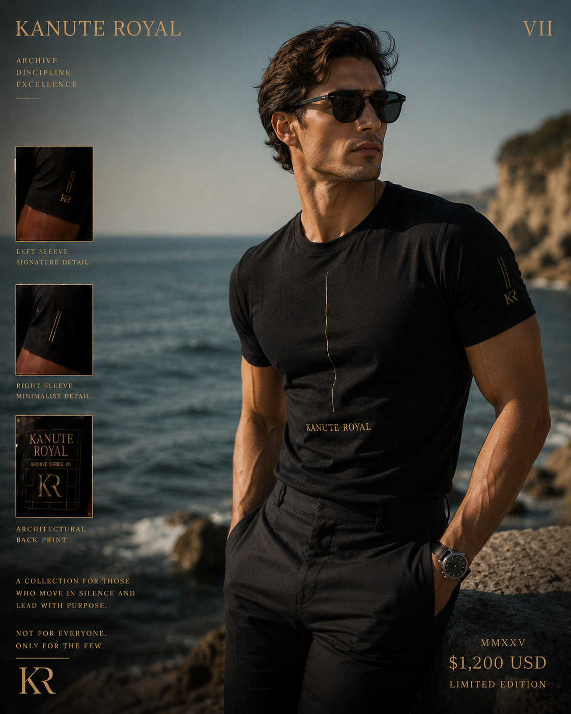 KANUTE ROYAL Archive Series VII Luxury T-Shirt | Black & White Premium Designer Tee
